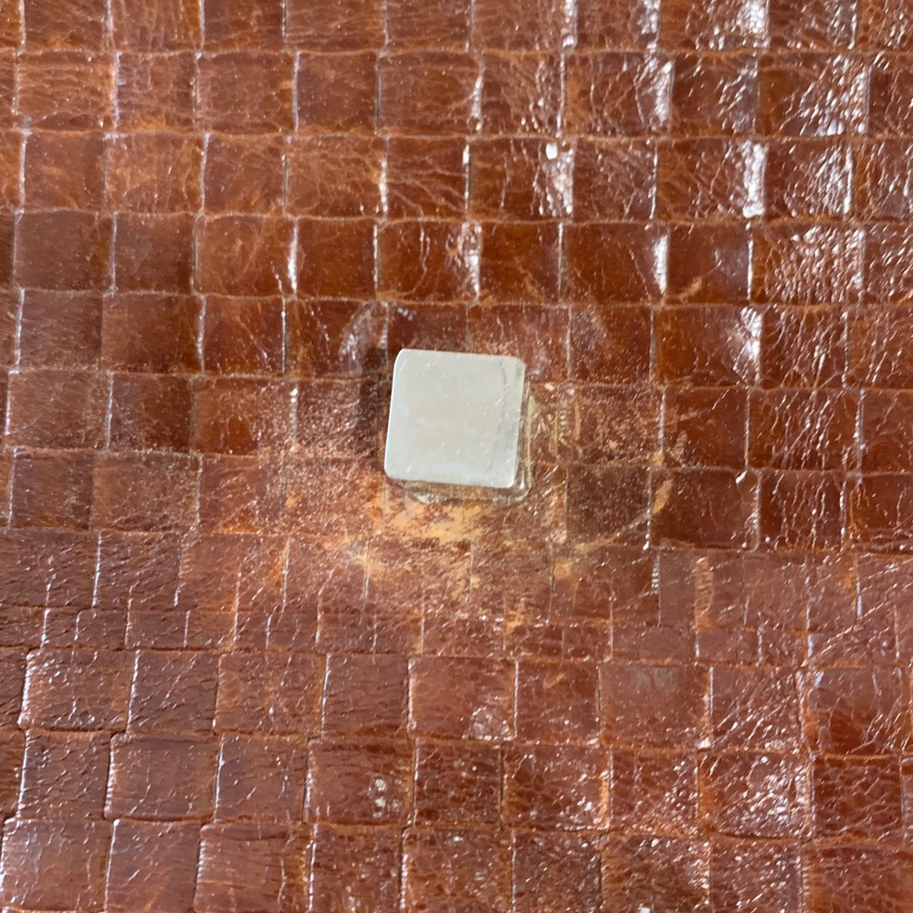 Furla  Croc Embossed leather Shoulder Bag  Chestnut Brown - Picture 7 of 8